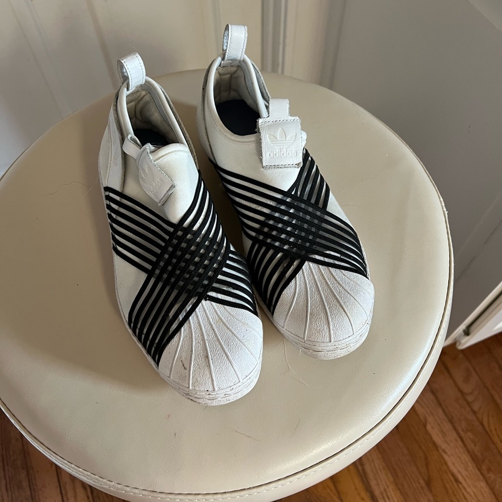 Adidas slip on crisscross sneakers